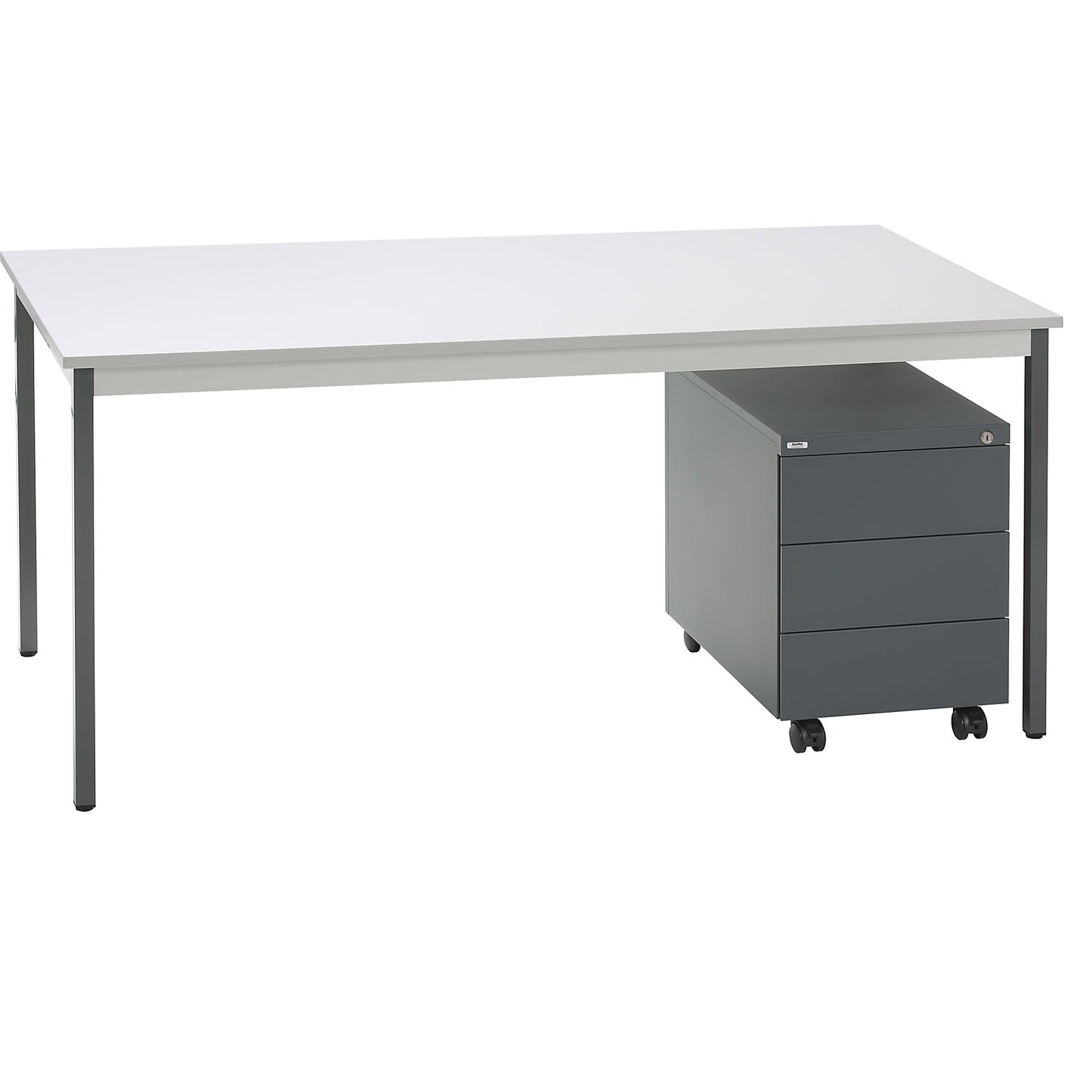 SATO complete office, desk + mobile pedestal, 790 mm deep, mobile pedestal with 3 drawers.