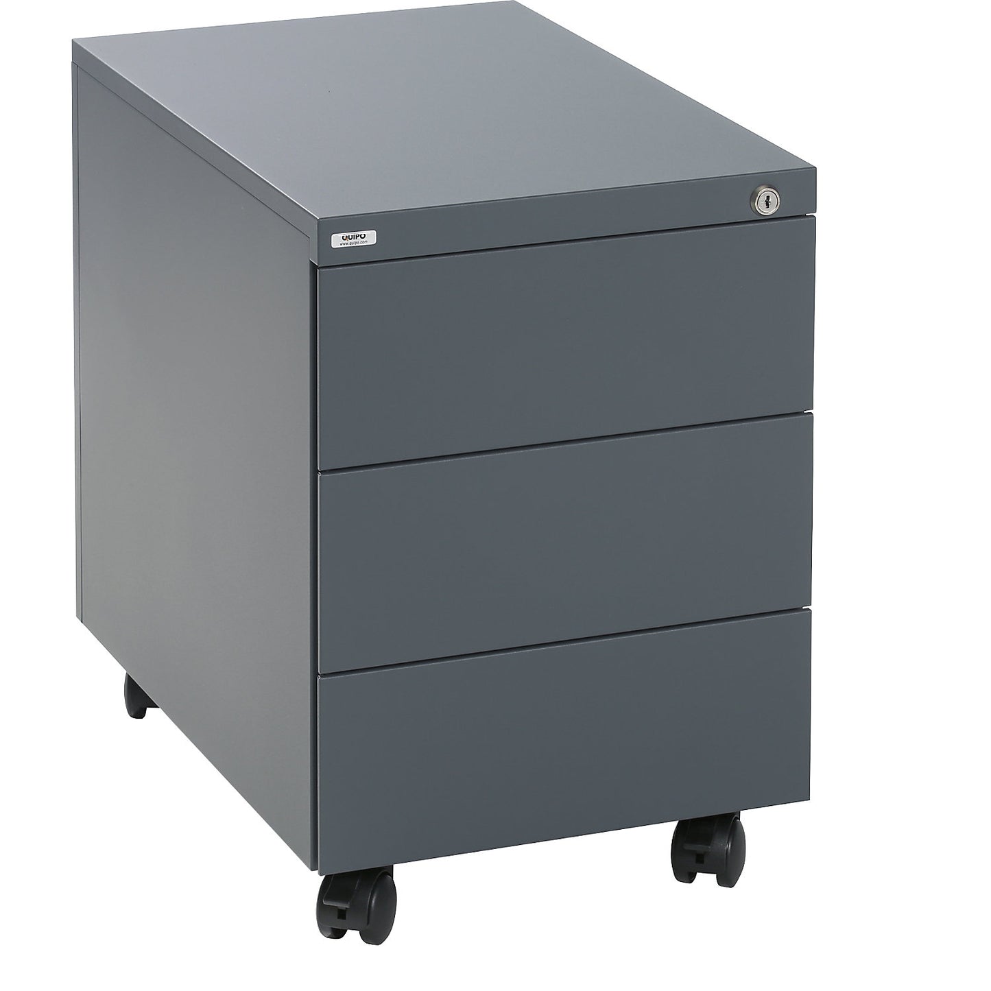 SATO complete office, desk + mobile pedestal, 590 mm deep, mobile pedestal with 3 drawers.