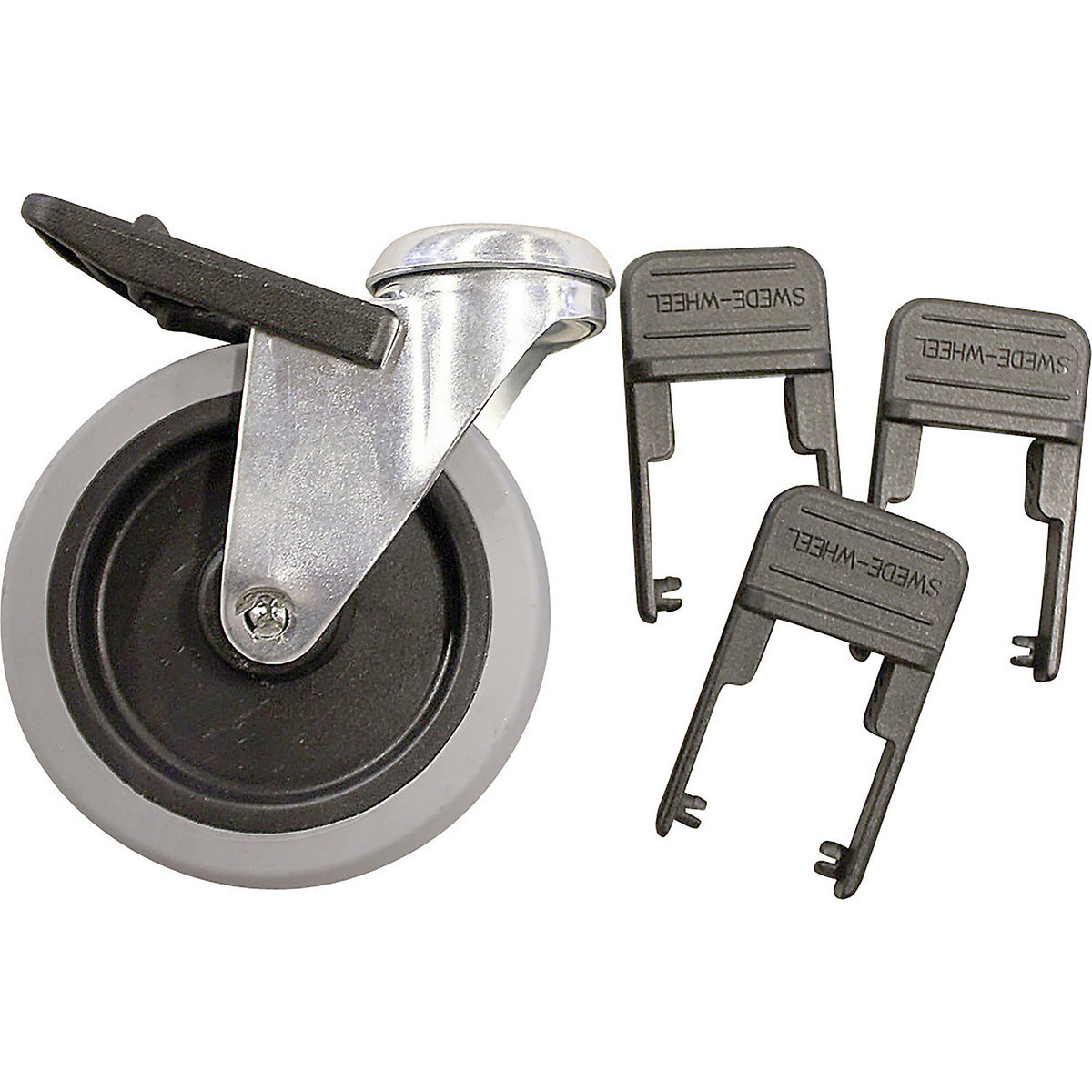 Steering wheel with stop, extra cost, for file trolleys.