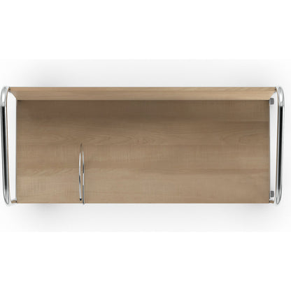 File trolley, chrome plated, 2 shelves, LxWxH 800 x 340 x 840 mm, birch finish.