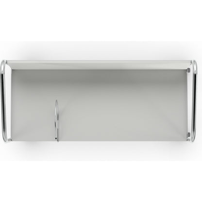 File trolley, chrome plated, 2 shelves, LxWxH 800 x 340 x 840 mm, grey.