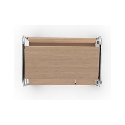 File trolley with top shelf, chrome plated, 3 shelves, LxWxH 550 x 340 x 1060 mm, beech finish.
