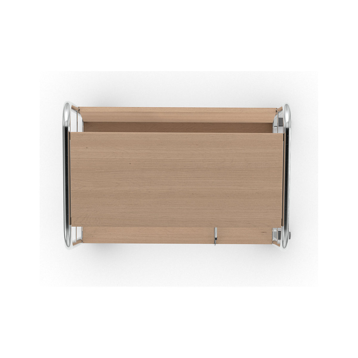 File trolley with top shelf, chrome plated, 3 shelves, LxWxH 550 x 340 x 1060 mm, beech finish.