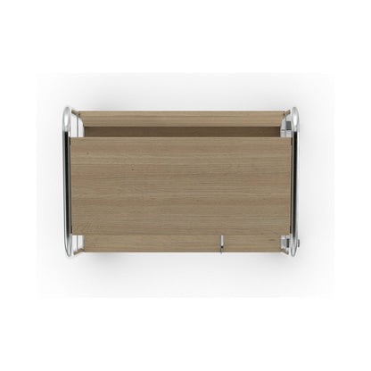 File trolley with top shelf, chrome plated, 3 shelves, LxWxH 550 x 340 x 1060 mm, birch finish.