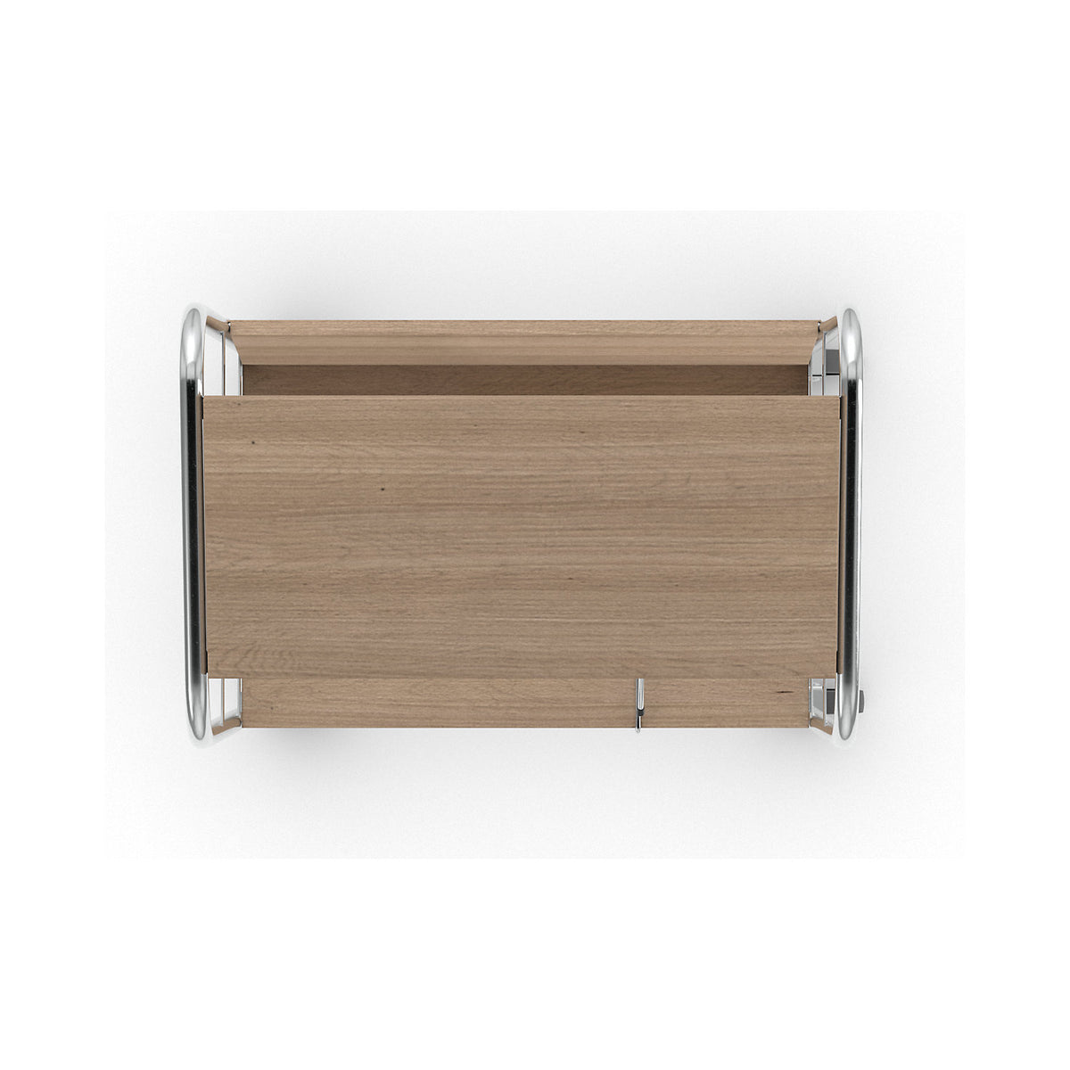 File trolley with top shelf, chrome plated, 3 shelves, LxWxH 550 x 340 x 1060 mm, oak finish.