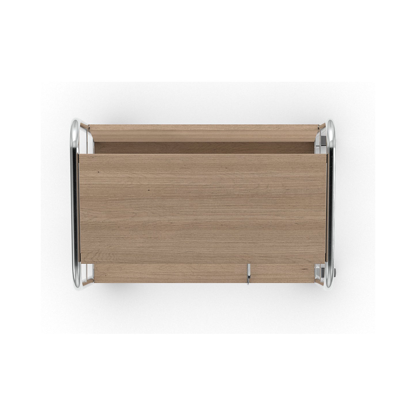 File trolley with top shelf, chrome plated, 3 shelves, LxWxH 550 x 340 x 1060 mm, oak finish.