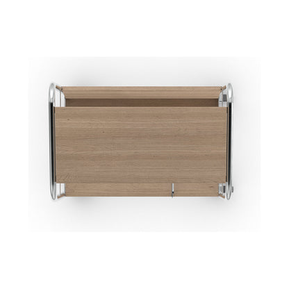 File trolley with top shelf, chrome plated, 3 shelves, LxWxH 550 x 340 x 1060 mm, oak finish.