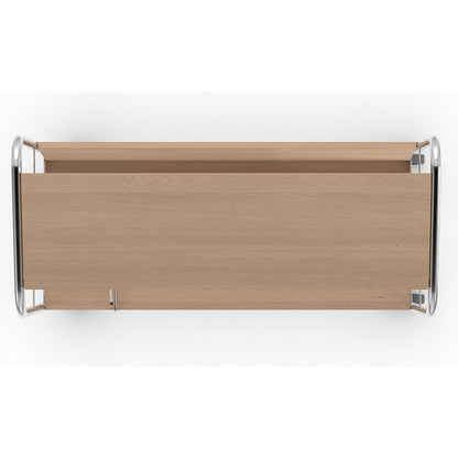 File trolley with top shelf, chrome plated, 3 shelves, LxWxH 800 x 340 x 1060 mm, beech finish.