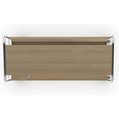 File trolley with top shelf, chrome plated, 3 shelves, LxWxH 800 x 340 x 1060 mm, birch finish.
