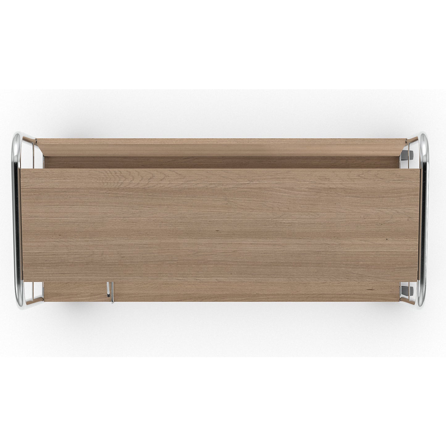 File trolley with top shelf, chrome plated, 3 shelves, LxWxH 800 x 340 x 1060 mm, oak finish.