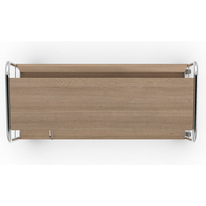 File trolley with top shelf, chrome plated, 3 shelves, LxWxH 800 x 340 x 1060 mm, oak finish.