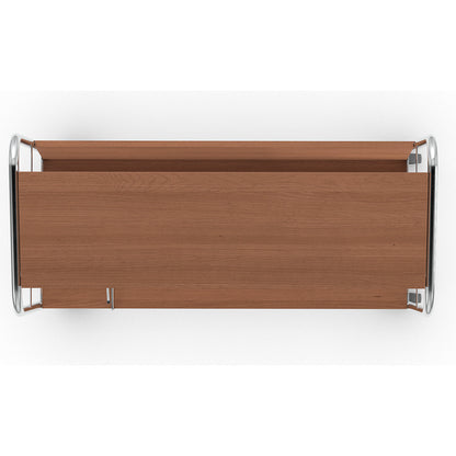 File trolley with top shelf, chrome plated, 3 shelves, LxWxH 800 x 340 x 1060 mm, cherry finish.