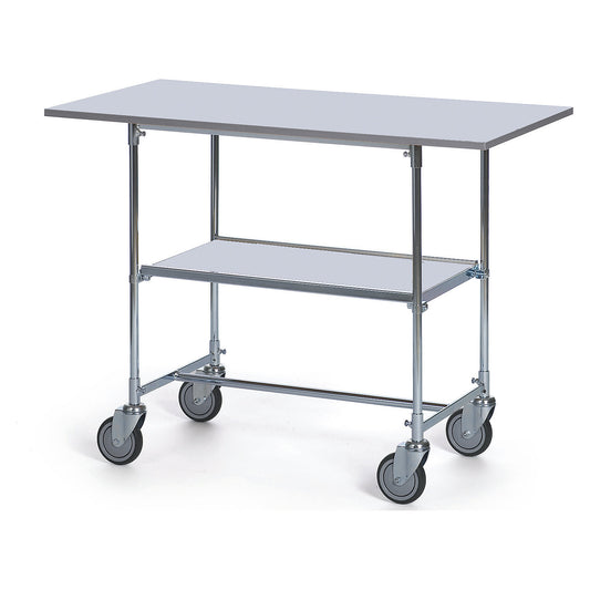Table trolley, zinc plated, LxWxH 1200 x 600 x 900 mm, grey.