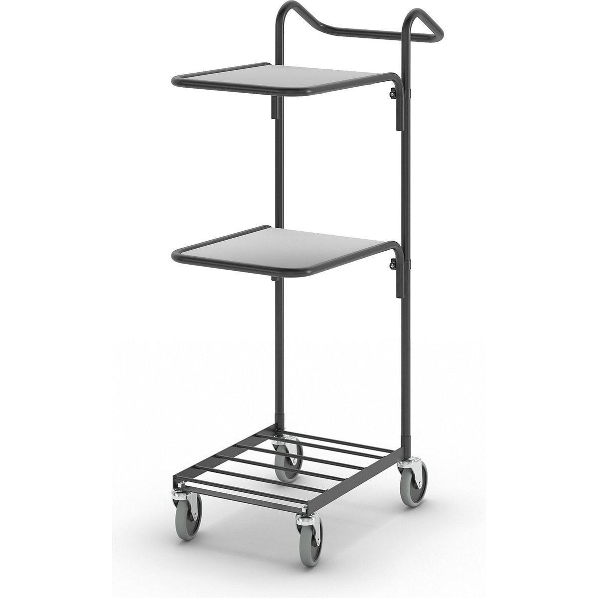 KOMPAKT retail bin, 2 shelves, black frame.