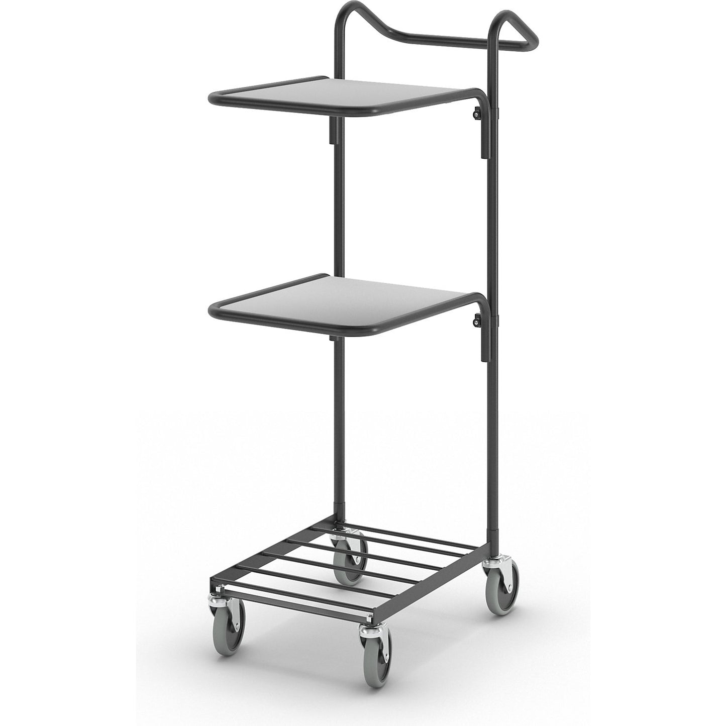 KOMPAKT retail bin, 2 shelves, black frame.