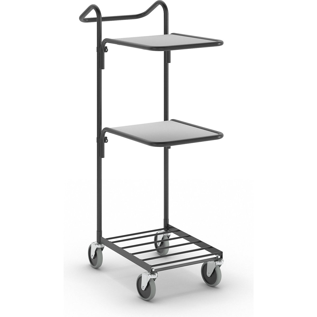 KOMPAKT retail bin, 2 shelves, black frame.
