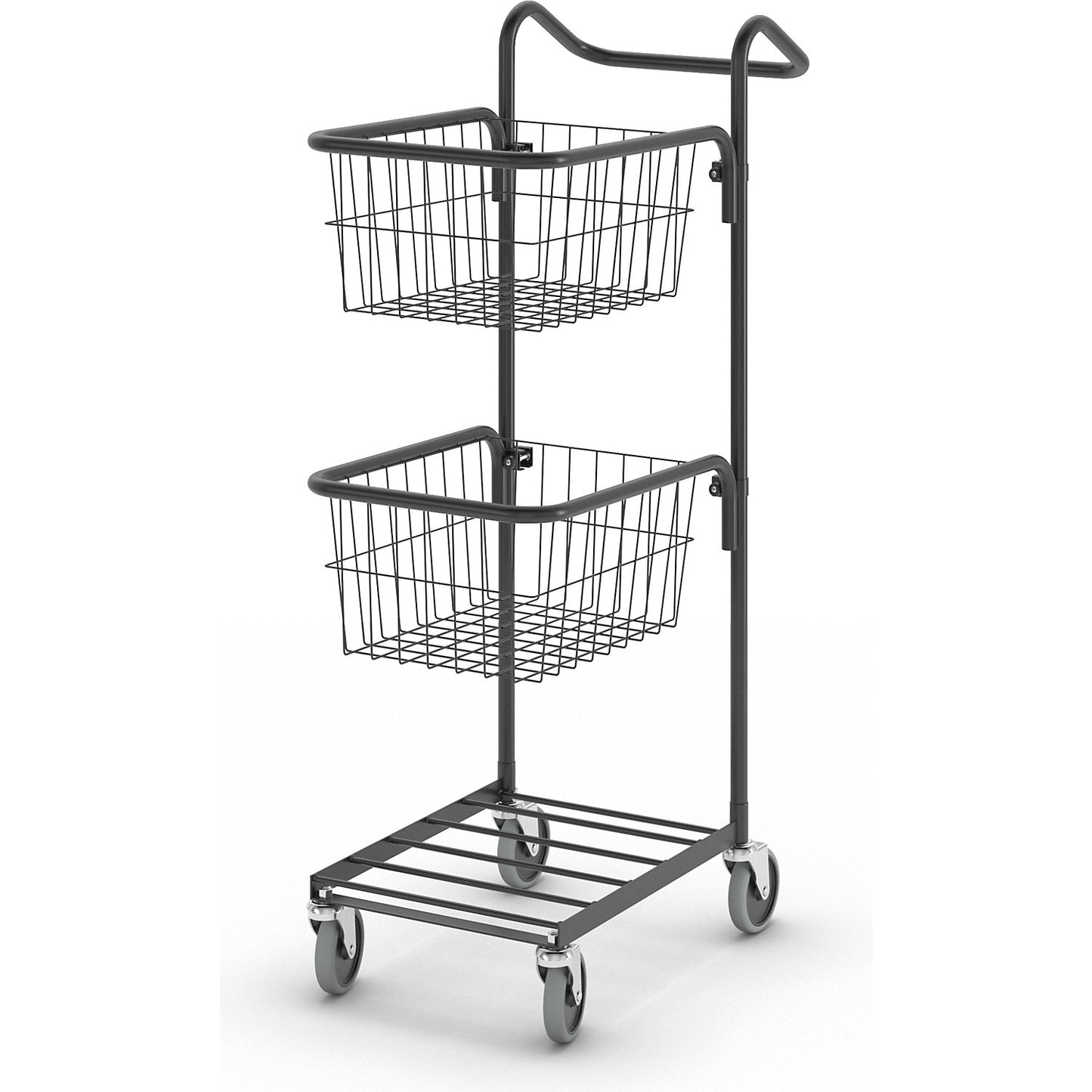 KOMPAKT retail bin, 2 baskets, black frame.