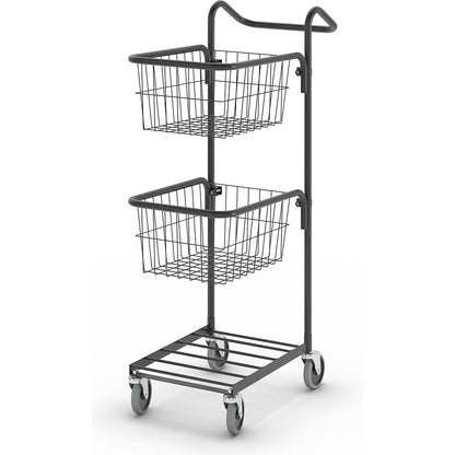 KOMPAKT retail bin, 2 baskets, black frame.