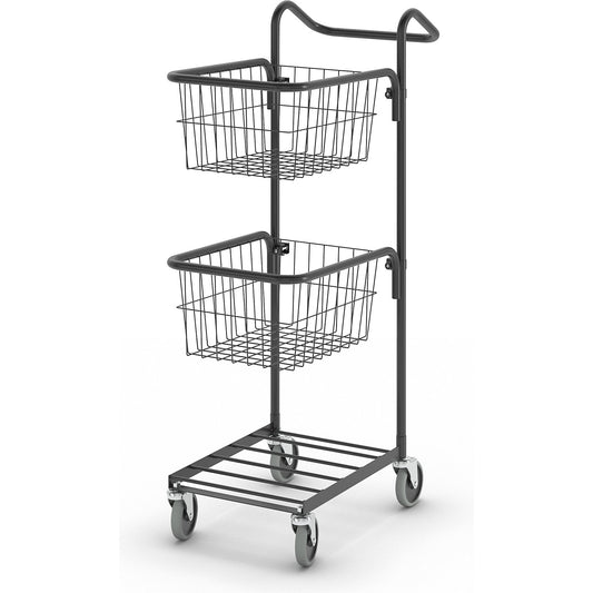 KOMPAKT retail bin, 2 baskets, black frame.