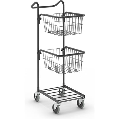 KOMPAKT retail bin, 2 baskets, black frame.