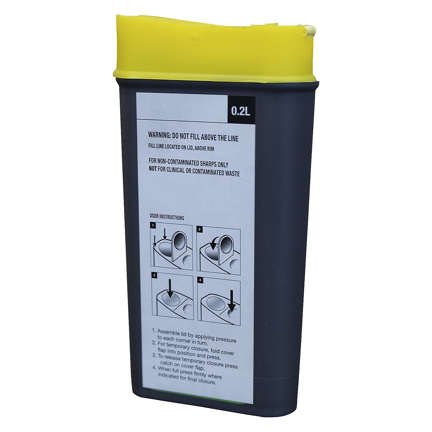 Blade and knife box, for safe disposal, capacity 2 l.