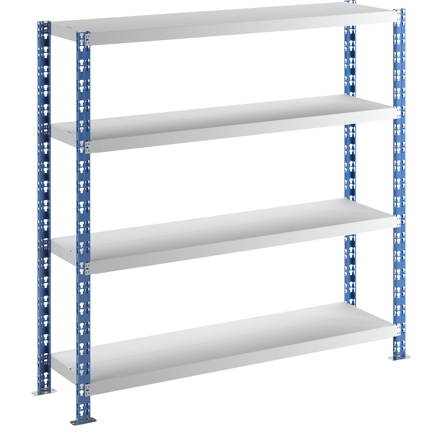 Wide span boltless shelf unit, blue/grey, HxWxD 1508 x 1550 x 400 mm, sheet steel shelves, standard shelf unit.