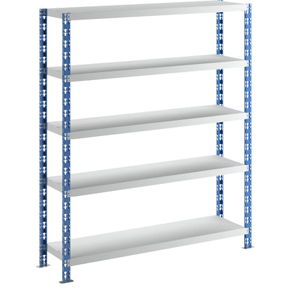 Wide span boltless shelf unit, blue/grey, HxWxD 1820 x 1550 x 400 mm, sheet steel shelves, standard shelf unit.