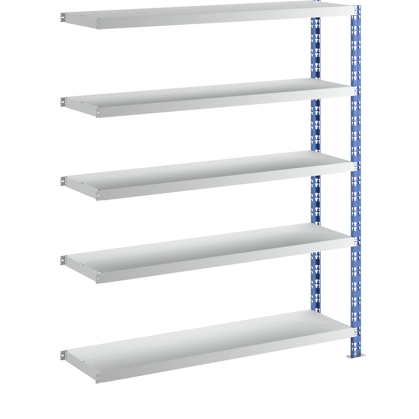 Wide span boltless shelf unit, blue/grey, HxWxD 1820 x 1525 x 400 mm, sheet steel shelves, extension shelf unit.