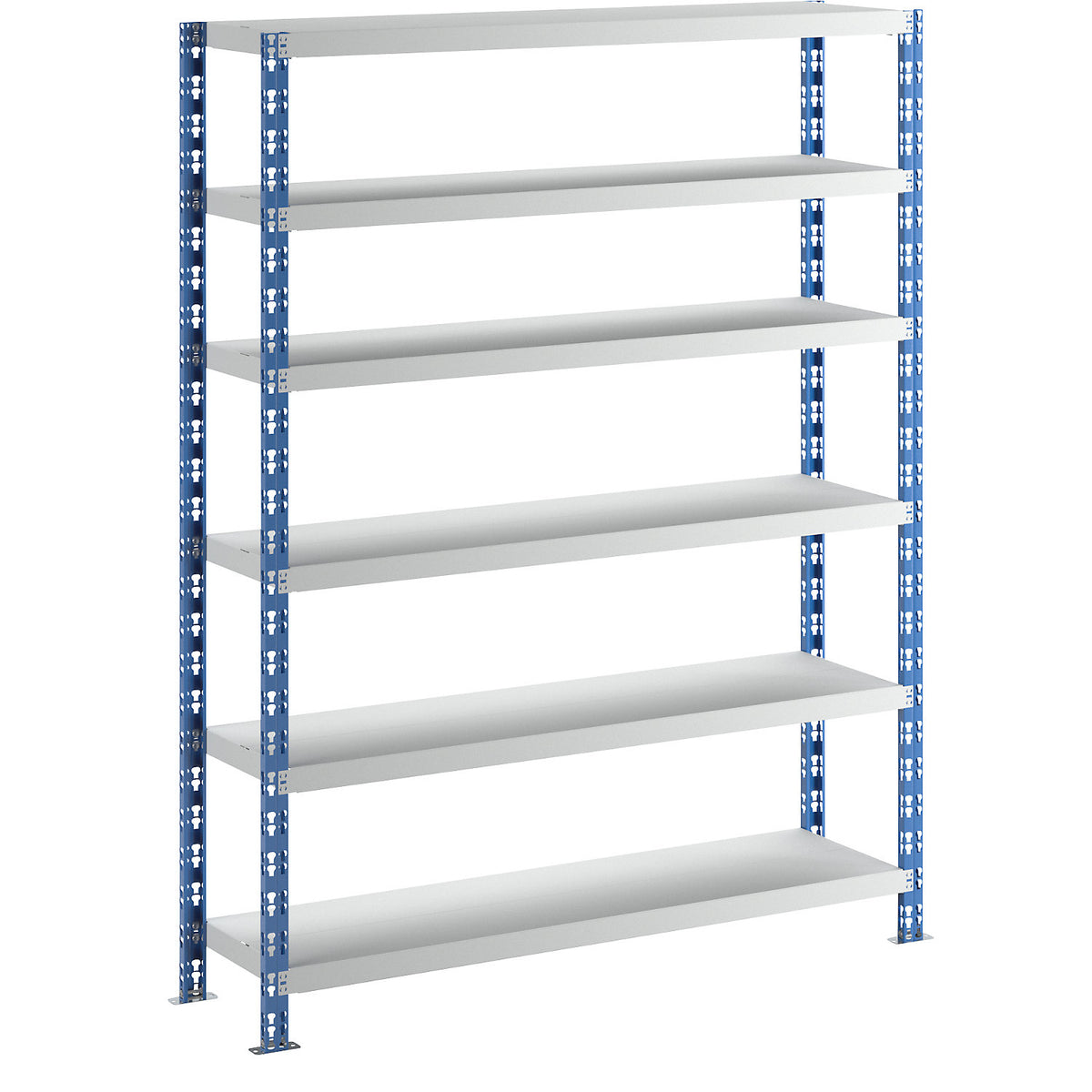 Wide span boltless shelf unit, blue/grey, HxWxD 1976 x 1550 x 400 mm, sheet steel shelves, standard shelf unit.