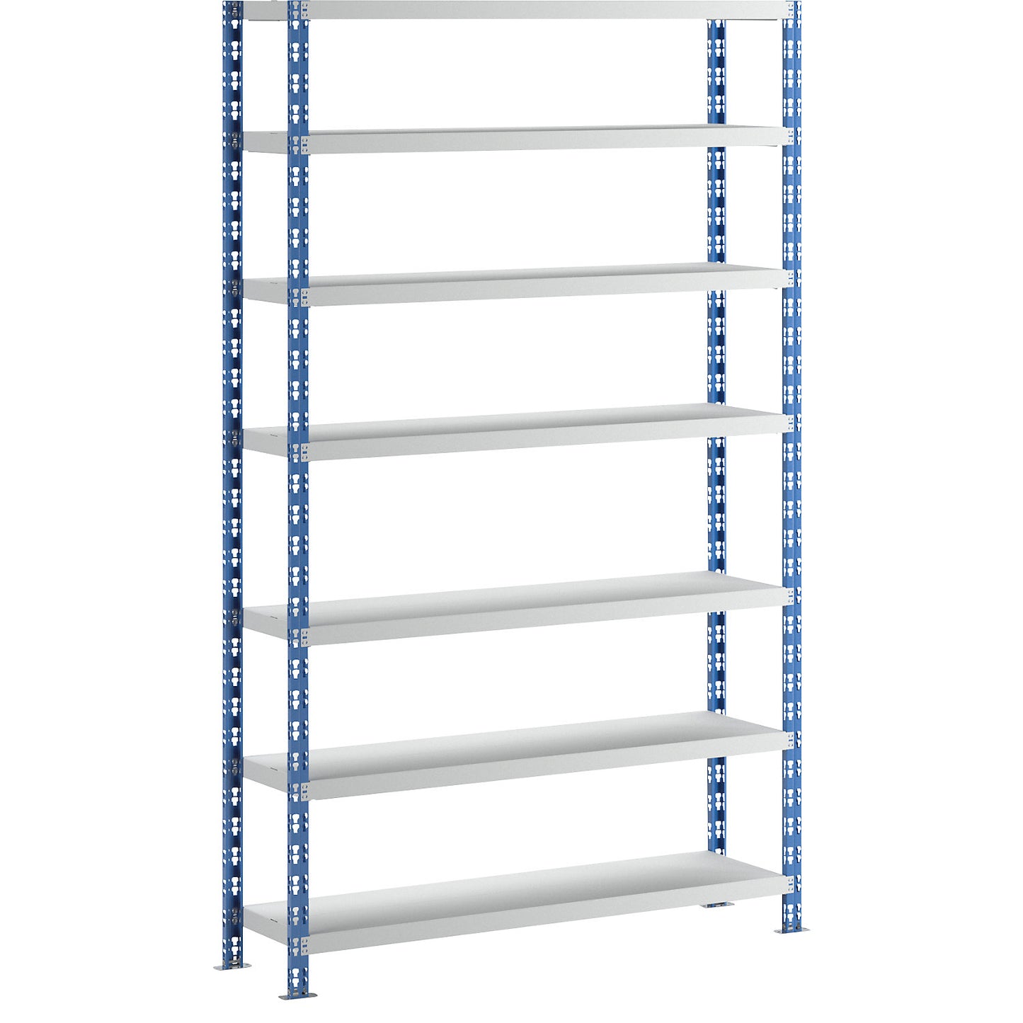 Wide span boltless shelf unit, blue/grey, HxWxD 2522 x 1550 x 400 mm, sheet steel shelves, standard shelf unit.