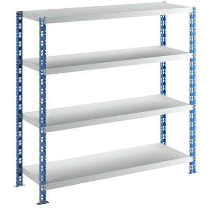 Wide span boltless shelf unit, blue/grey, HxWxD 1508 x 1550 x 500 mm, sheet steel shelves, standard shelf unit.