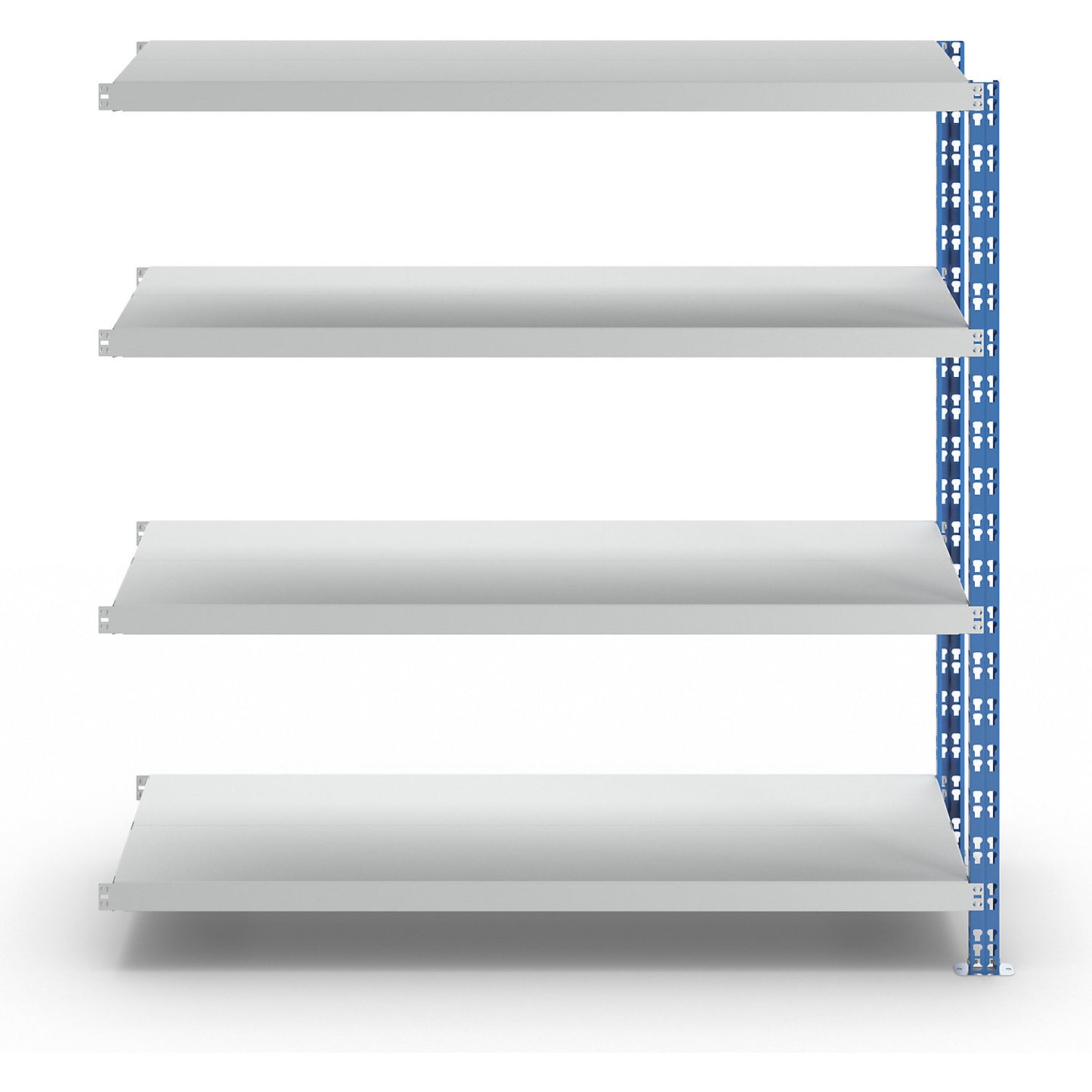 Wide span boltless shelf unit, blue/grey, HxWxD 1508 x 1525 x 500 mm, sheet steel shelves, extension shelf unit.