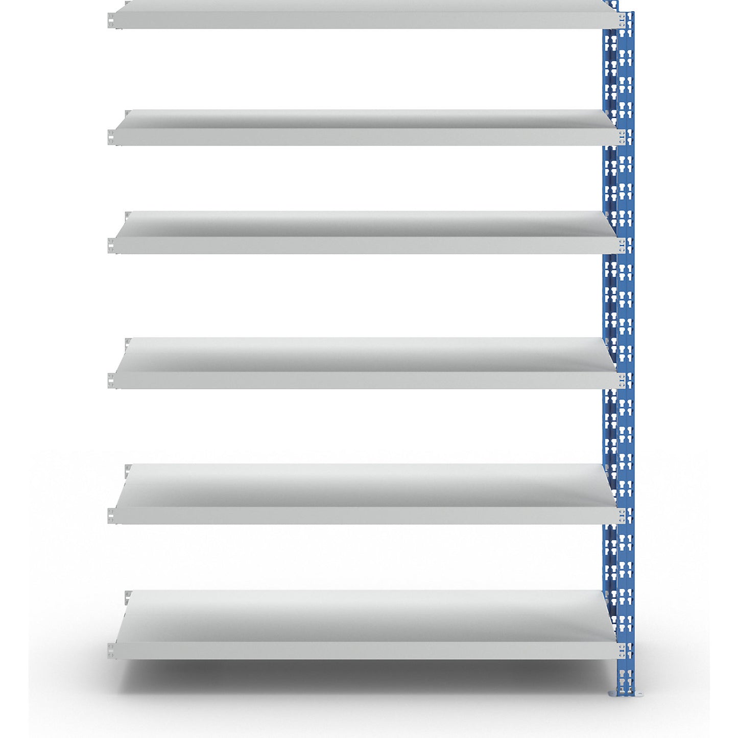 Wide span boltless shelf unit, blue/grey, HxWxD 1976 x 1525 x 500 mm, sheet steel shelves, extension shelf unit.