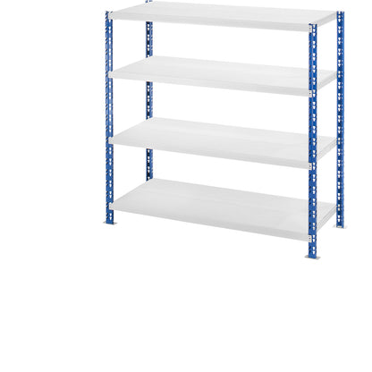 Wide span boltless shelf unit, blue/grey, HxWxD 1508 x 1550 x 600 mm, sheet steel shelves, standard shelf unit.