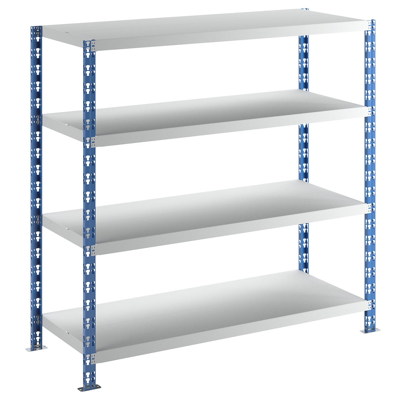 Wide span boltless shelf unit, blue/grey, HxWxD 1508 x 1550 x 600 mm, sheet steel shelves, standard shelf unit.
