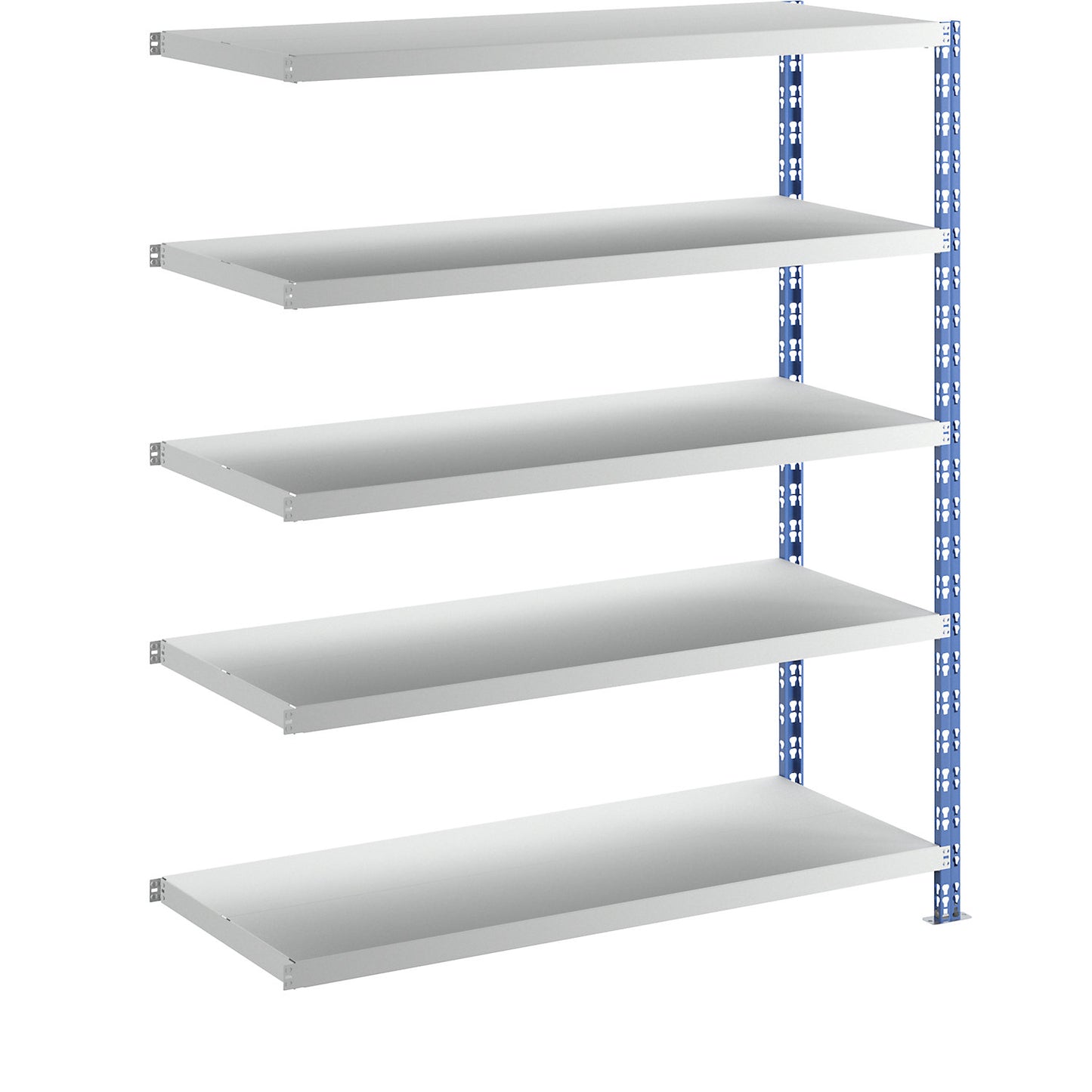 Wide span boltless shelf unit, blue/grey, HxWxD 1820 x 1525 x 600 mm, sheet steel shelves, extension shelf unit.