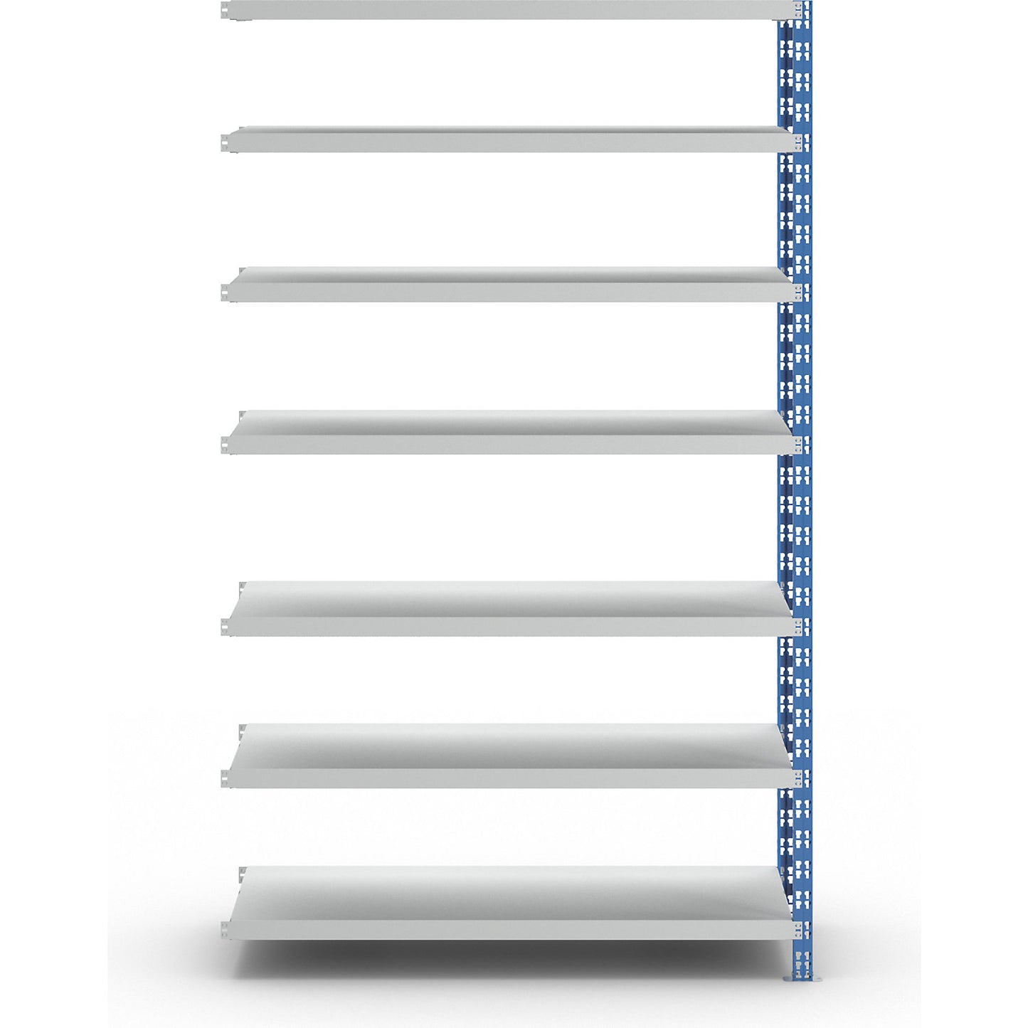 Wide span boltless shelf unit, blue/grey, HxWxD 2522 x 1525 x 600 mm, sheet steel shelves, extension shelf unit.