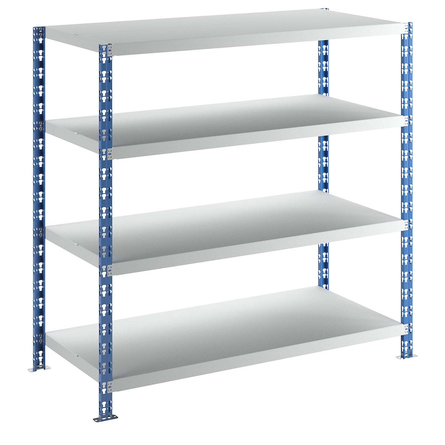 Wide span boltless shelf unit, blue/grey, HxWxD 1508 x 1550 x 700 mm, sheet steel shelves, standard shelf unit.