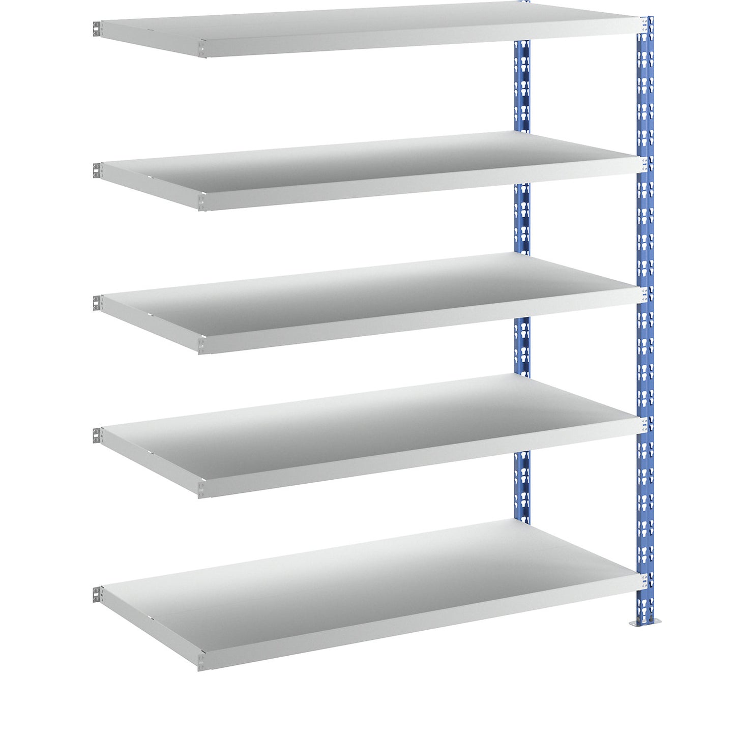 Wide span boltless shelf unit, blue/grey, HxWxD 1820 x 1525 x 700 mm, sheet steel shelves, extension shelf unit.