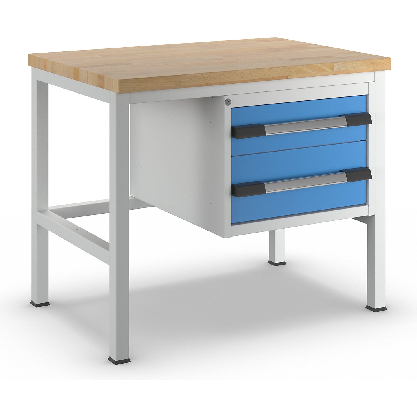 Workbench, Series 8000 frame construction, 2 drawers: 1 x 150 mm, 1 x 210 mm, WxD 1000 x 700 mm.