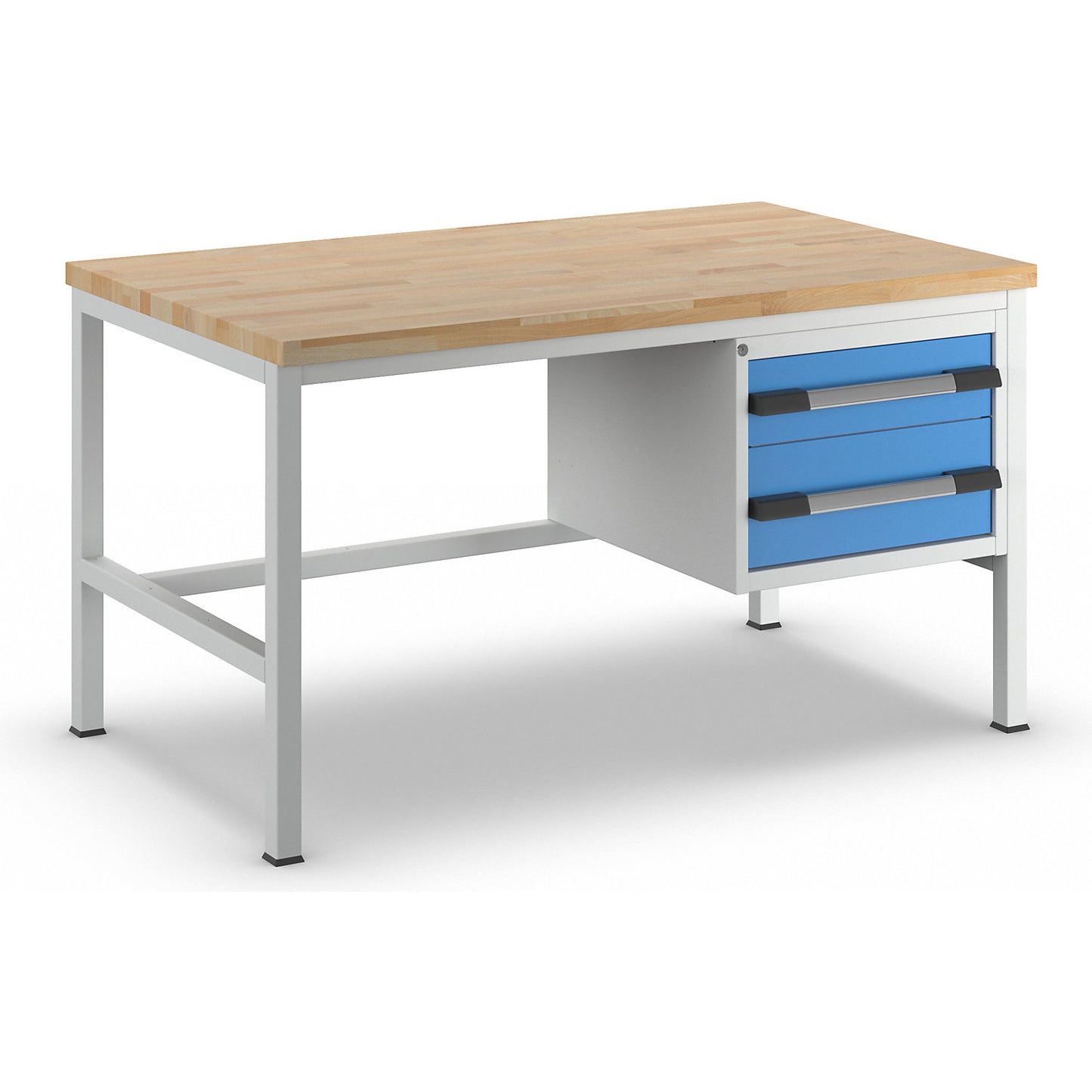 Workbench, Series 8000 frame construction, 2 drawers: 1 x 150 mm, 1 x 210 mm, WxD 1500 x 900 mm.