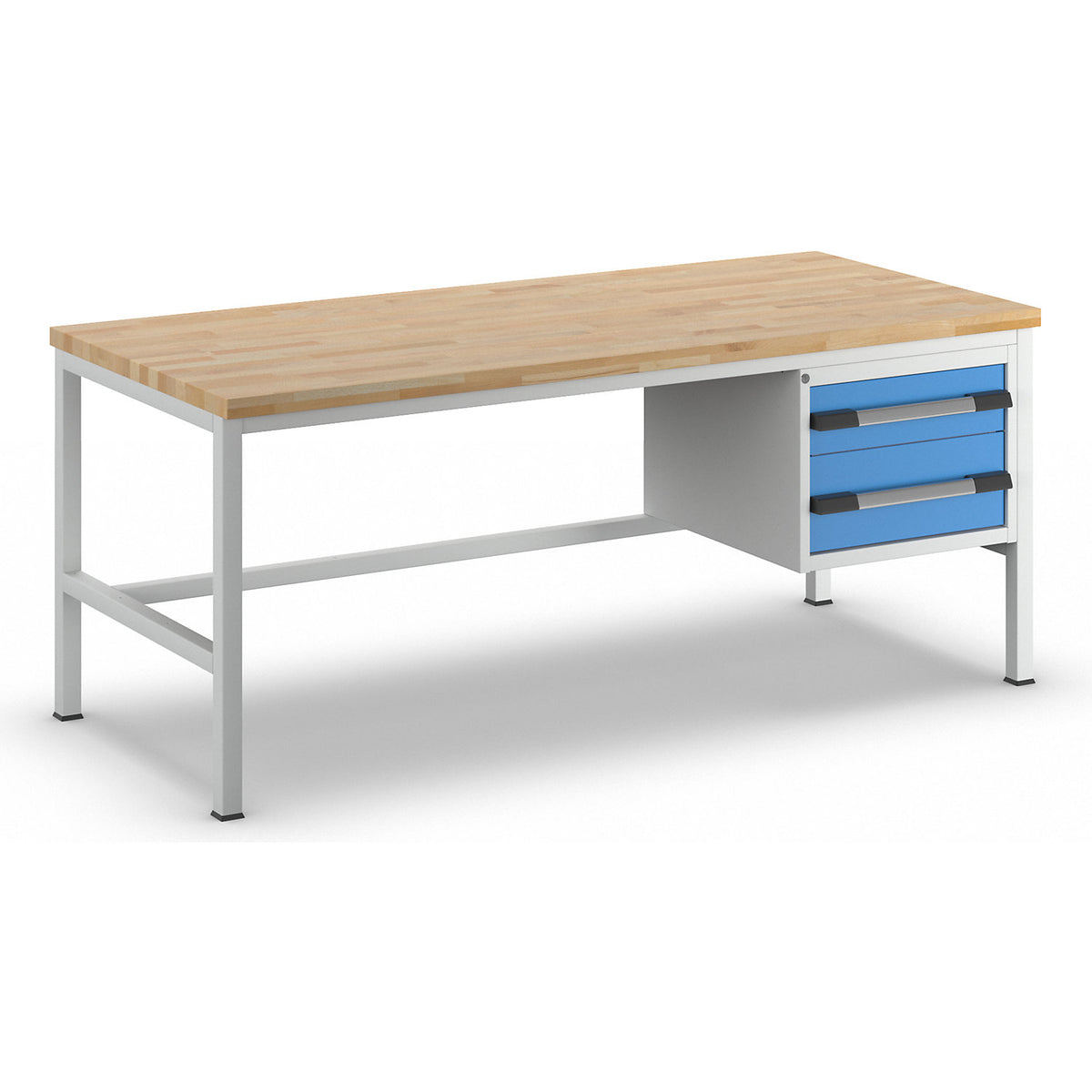 Workbench, Series 8000 frame construction, 2 drawers: 1 x 150 mm, 1 x 210 mm, WxD 2000 x 900 mm.
