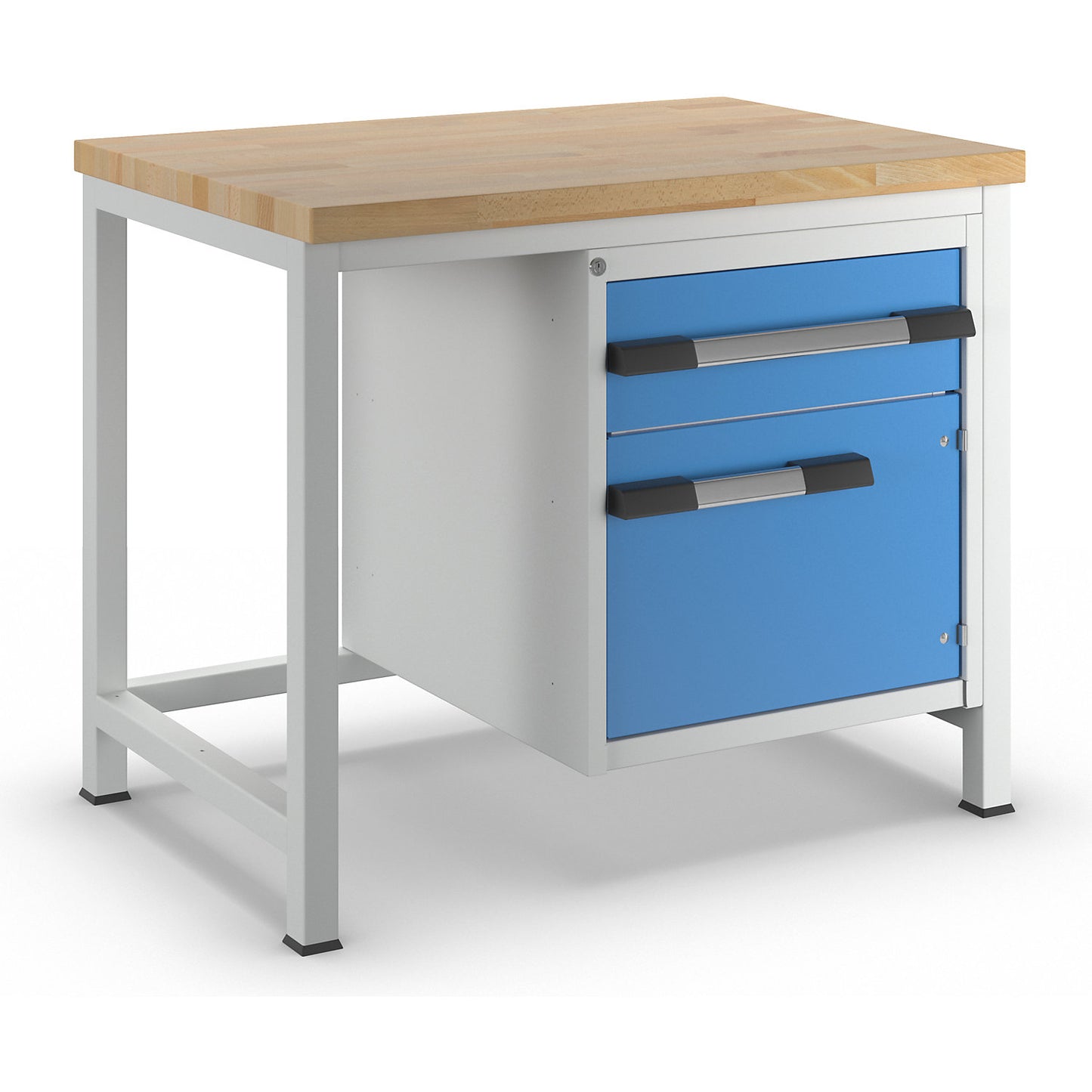 Workbench, Series 8000 frame construction, 1 x 180 mm drawer, 1 x 360 mm door, WxD 1000 x 700 mm.
