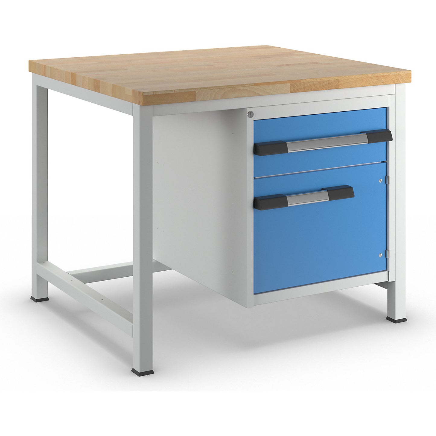 Workbench, Series 8000 frame construction, 1 x 180 mm drawer, 1 x 360 mm door, WxD 1000 x 900 mm.