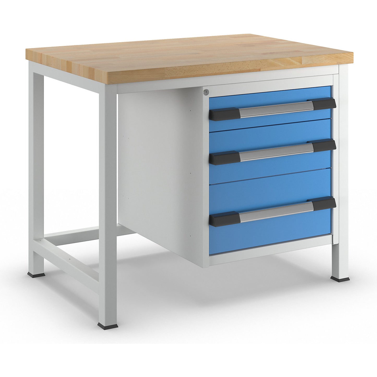 Workbench, Series 8000 frame construction, 3 drawers: 1 x 120, 1 x 180, 1 x 240 mm, WxD 1000 x 700 mm.