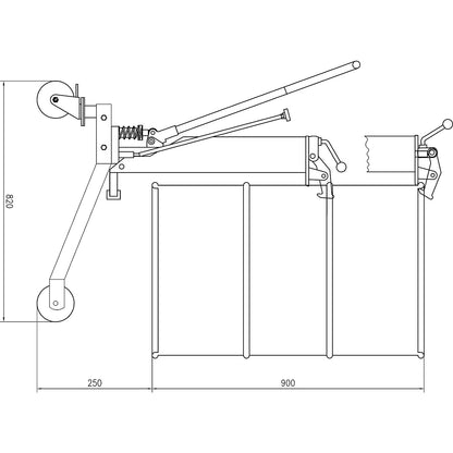 Drum grip, can drive over pallets, max. load 250 kg.