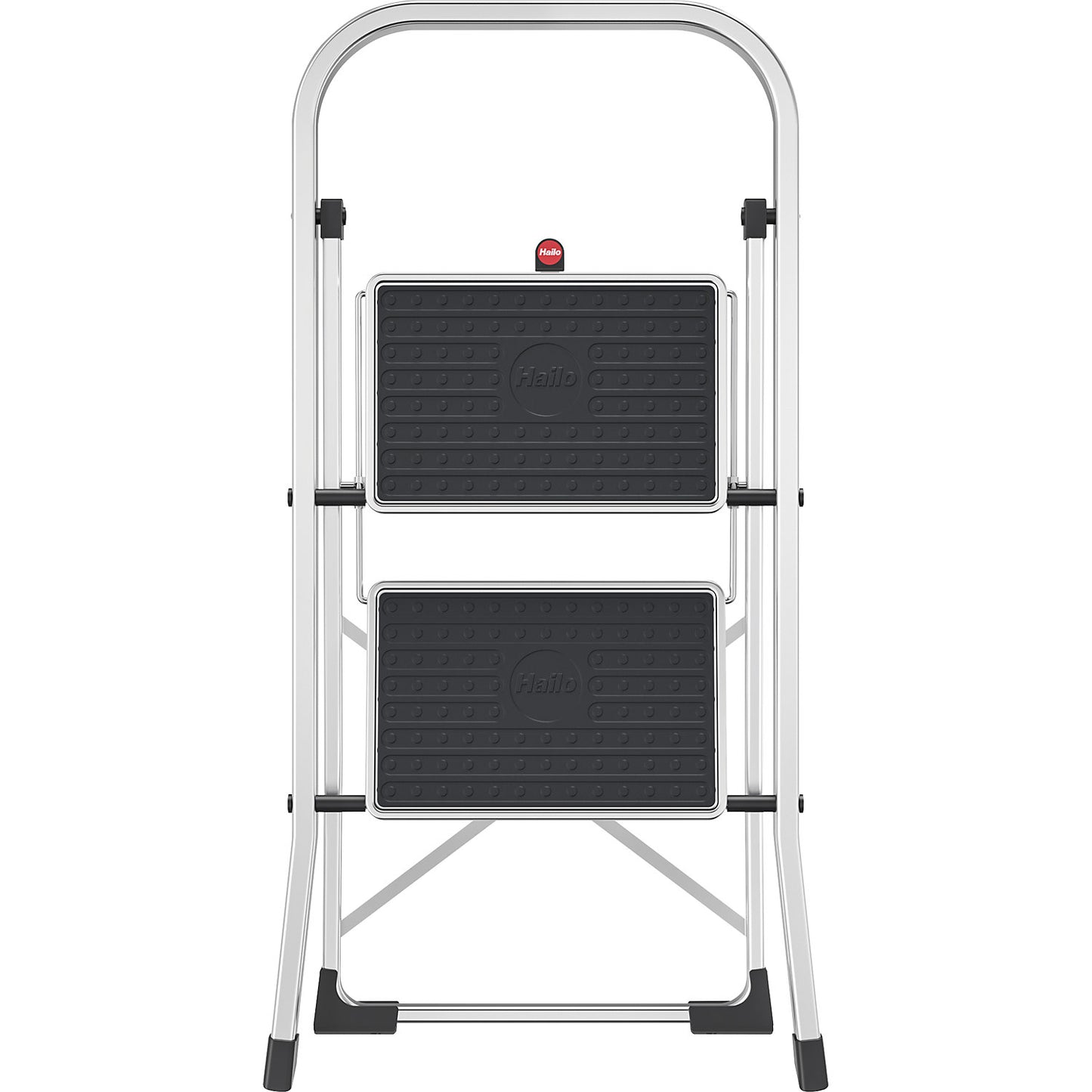 K70 StandardLine folding steps, aluminium frame, max. load 150 kg, 2 steps, step height 460 mm.