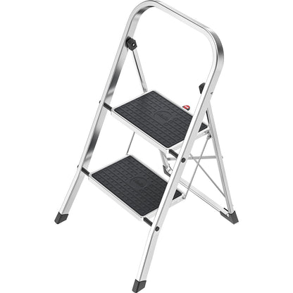 K70 StandardLine folding steps, aluminium frame, max. load 150 kg, 2 steps, step height 460 mm.