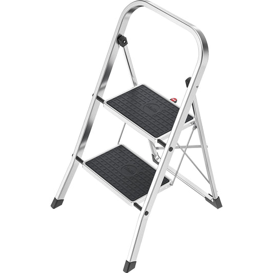 K70 StandardLine folding steps, aluminium frame, max. load 150 kg, 2 steps, step height 460 mm.
