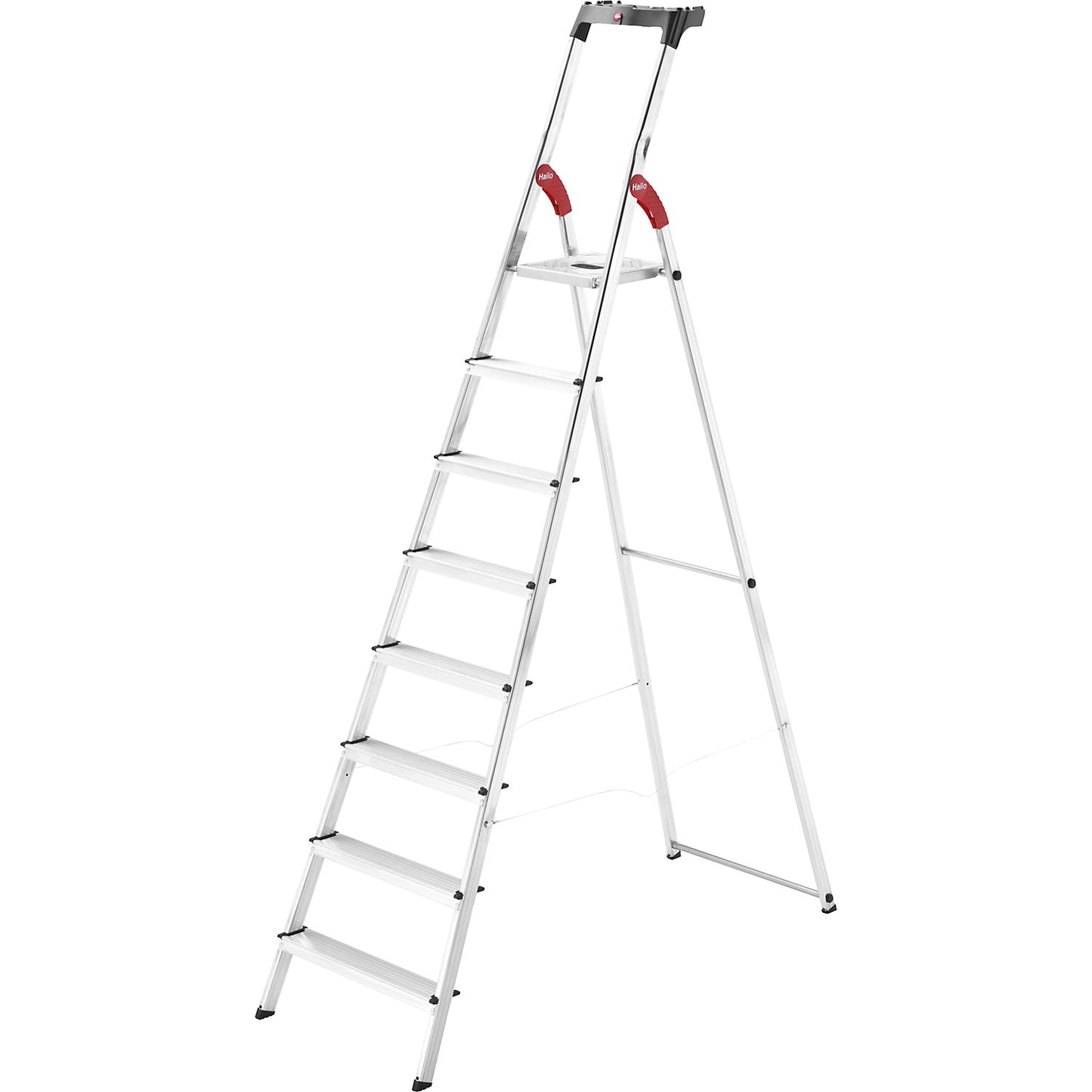 StandardLine L60 aluminium step ladder, max. load 150 kg, 8 steps.